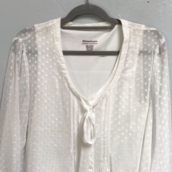 Miraclesuit Everyday Shapewear White Lace Blouse XL - Picture 8 of 12